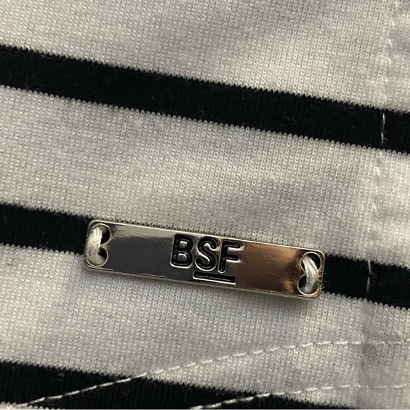 San Francisco Lace Up Front Shirt Women’s Sz L Black Ivory 100% Cotton Nautical - Picture 5 of 7